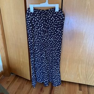 Madewell navy midi skirt with flower detail